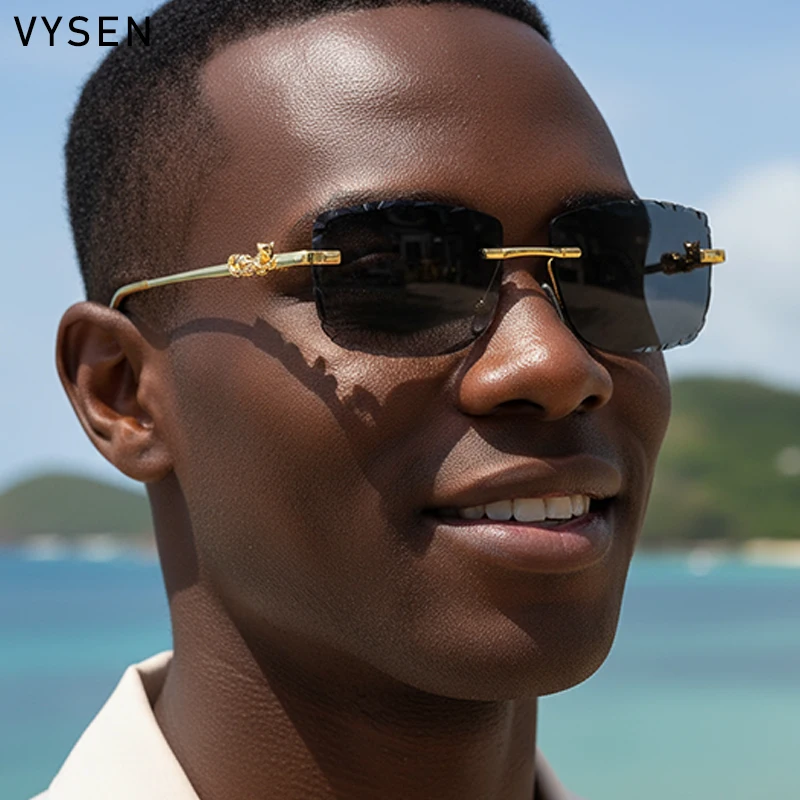 Rimless Square Punk Sunglasses Men 2025 Luxury Brand Cut Edge Metal Frame Sun Glasses Leopard Head Eyewear Outdoor Shades UV400
Rimless Square Punk Sunglasses Men 2025 Luxury Brand Cut Edge Metal Frame Sun Glasses Leopard Head Eyewear Outdoor Shades UV400