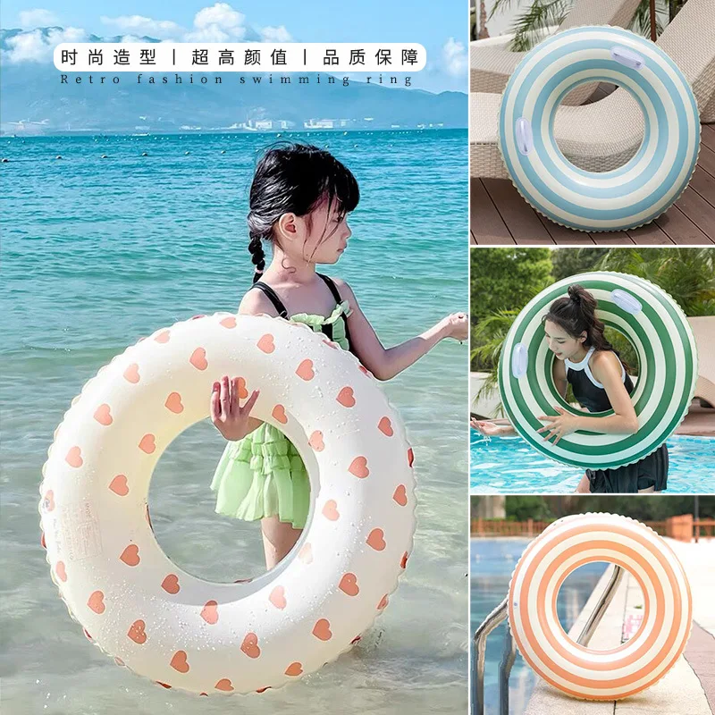 2026 New Summer Swim Ring Beach Toy Vintage Striped Pool Float For Adults With Handle Thickened PVC Swimming Equipment
2026 New Summer Swim Ring Beach Toy Vintage Striped Pool Float For Adults With Handle Thickened PVC Swimming Equipment