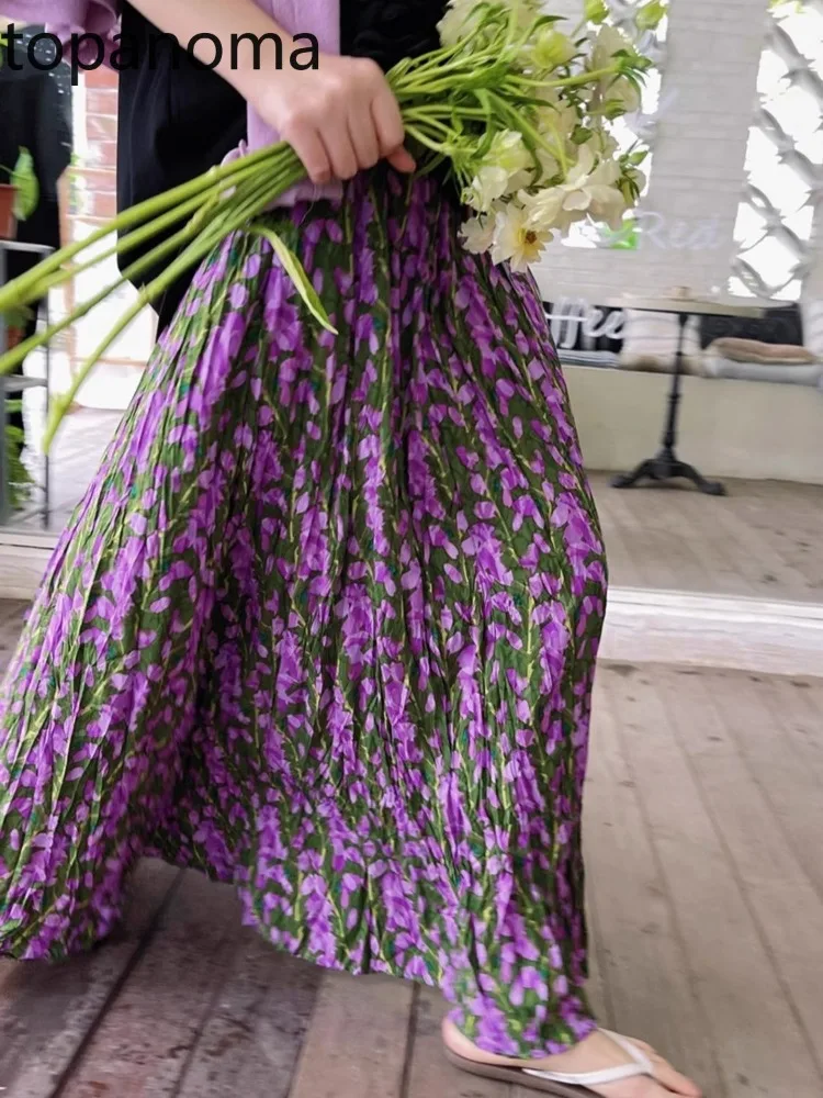 Topanoma Wearing Floral Girl Midi Skirt Spring Summer Hanging A-line Print Elastic Waist Exuding Stylish Slim Fit Women Skirts
Topanoma Wearing Floral Girl Midi Skirt Spring Summer Hanging A-line Print Elastic Waist Exuding Stylish Slim Fit Women Skirts