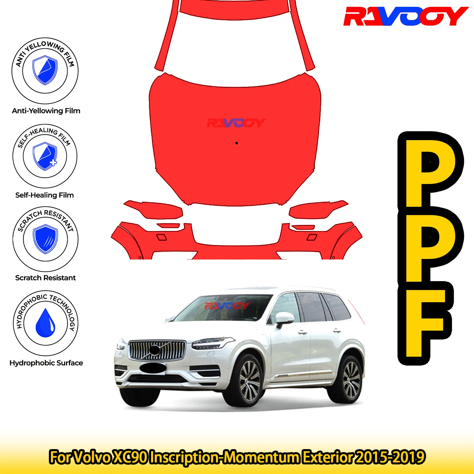 For Volvo XC90 Inscription-Momentum Exterior 2015-2019 Glossy Matte Black Precut front PPF Kit Paint Protection Film
For Volvo XC90 Inscription-Momentum Exterior 2015-2019 Glossy Matte Black Precut front PPF Kit Paint Protection Film