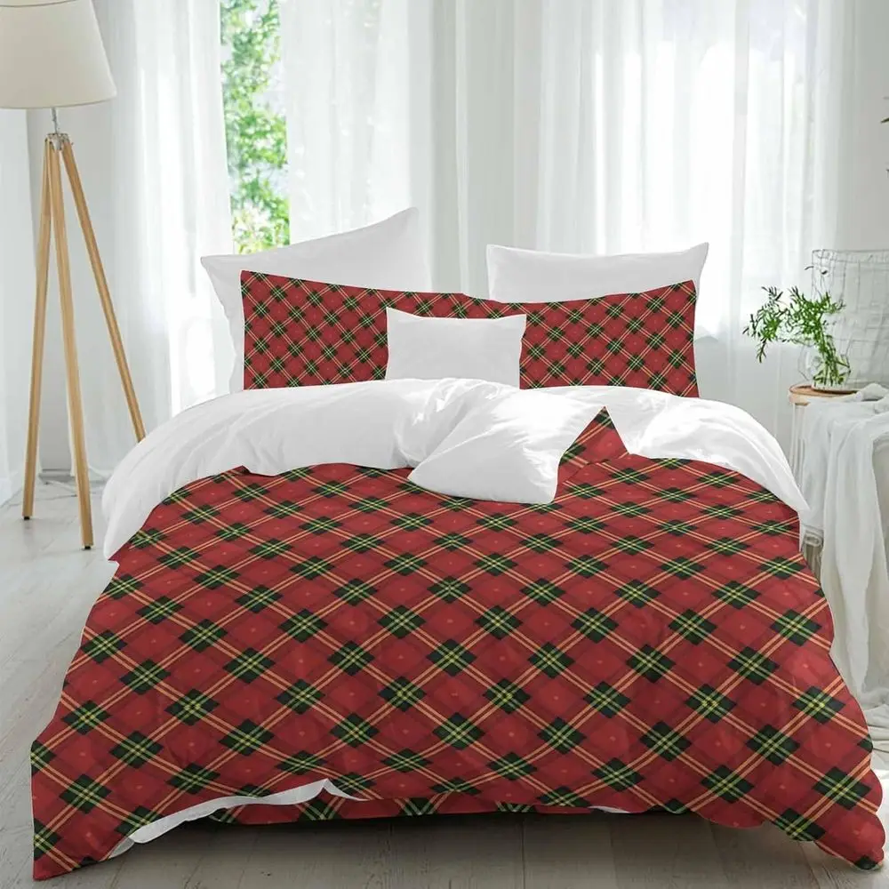 Chrisas Plaid Sheet Set, Red and Green BuPlaids 4 Pieces Breathable Sot Duvet Cover Set Bedding Cozy Bed lat Sheets or Hotel/Mas
Chrisas Plaid Sheet Set, Red and Green BuPlaids 4 Pieces Breathable Sot Duvet Cover Set Bedding Cozy Bed lat Sheets or Hotel/Mas