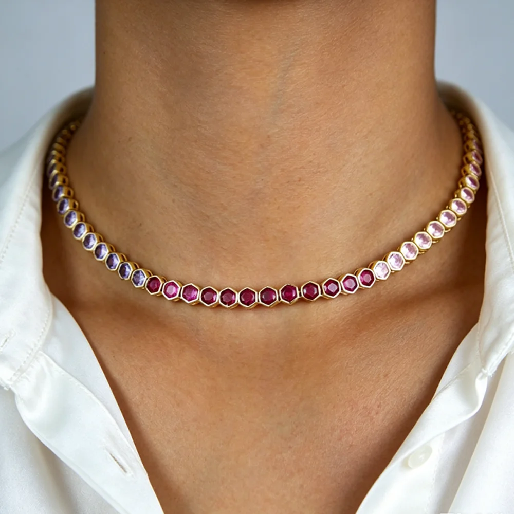 Geometric Bezel Rectangle Colorful CZ Cubic Zirconia Women Choker Necklace Tennis Chain Fashion Jewelry
Geometric Bezel Rectangle Colorful CZ Cubic Zirconia Women Choker Necklace Tennis Chain Fashion Jewelry
