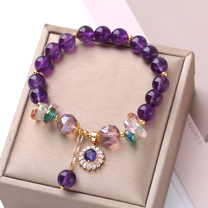 Natural Purple Crystal Bracelet with Handcrafted Beads Fine Jewelry for Women Elastic Rope Wristband Fashion Accessories Gifts
Natural Purple Crystal Bracelet with Handcrafted Beads Fine Jewelry for Women Elastic Rope Wristband Fashion Accessories Gifts