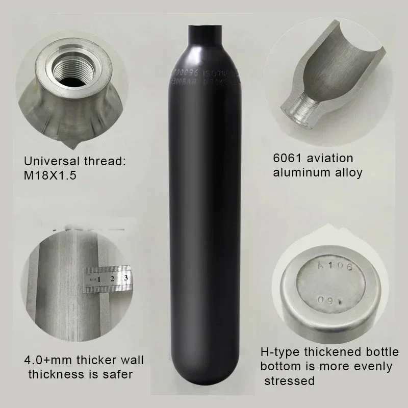 30PMA High-pressure Gas Cylinder 6.3mm Wall Thickness Aluminum Alloy 0.35L/0.45L/0.5L Gas Cylinder Aquarium Accessories
30PMA High-pressure Gas Cylinder 6.3mm Wall Thickness Aluminum Alloy 0.35L/0.45L/0.5L Gas Cylinder Aquarium Accessories