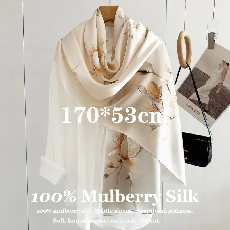 100% Real Mulberry Silk Fashion Foulard 170*53cm for All Seasons Wear Luxury Banquet Shawl Wrap Scarves Bandana Pashmina Poncho
100% Real Mulberry Silk Fashion Foulard 170*53cm for All Seasons Wear Luxury Banquet Shawl Wrap Scarves Bandana Pashmina Poncho
