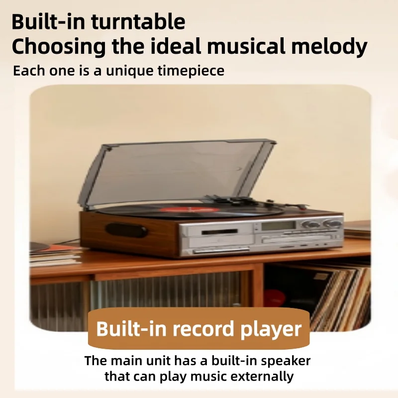 Vintage Turntable Phonograph Bluetooth Stereo System with CD Cassette AM FM Radio USB Integrated Home Decor Audio Equipment
Vintage Turntable Phonograph Bluetooth Stereo System with CD Cassette AM FM Radio USB Integrated Home Decor Audio Equipment
