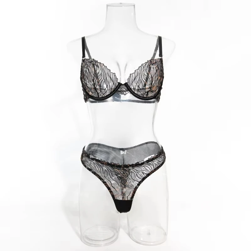 Bikini French-style sexy leopard print lingerie ultra-thin mesh embroidered see-through bra two-piece set
Bikini French-style sexy leopard print lingerie ultra-thin mesh embroidered see-through bra two-piece set