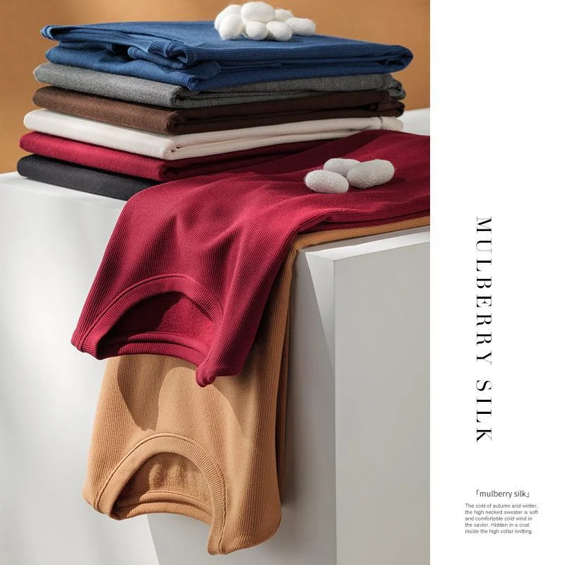 Autumn Winter Women Silk Rib Knit Bottoming T-Shirt Elastic Soft Slim Long Sleeve Double Warm Heating Fabric Bottoming Tops
Autumn Winter Women Silk Rib Knit Bottoming T-Shirt Elastic Soft Slim Long Sleeve Double Warm Heating Fabric Bottoming Tops