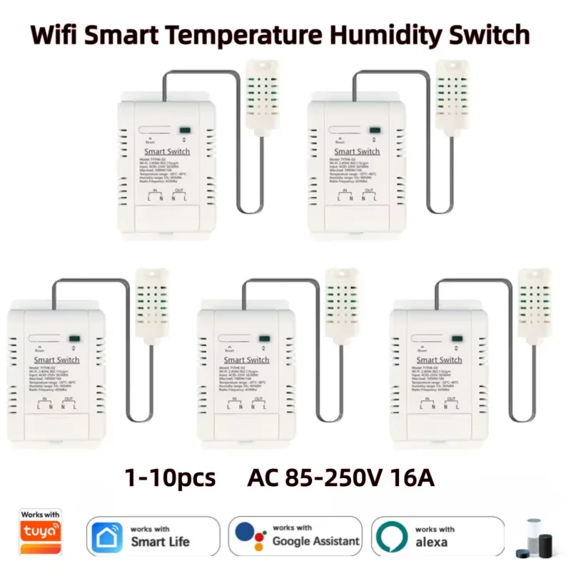 Tuya WiFi Smart Temperature Humidity Switch 16A AC85-250V Thermostat Sensor Module App Voice Control Alexa Google Smart Life 1-1
Tuya WiFi Smart Temperature Humidity Switch 16A AC85-250V Thermostat Sensor Module App Voice Control Alexa Google Smart Life 1-1