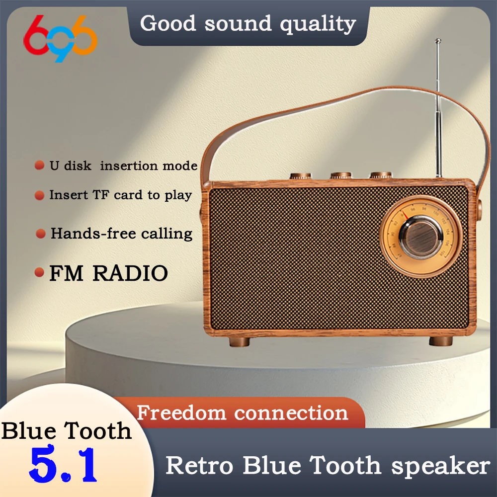 Ретро-портативная беспроводная Bluetooth-колонка с высококачественным мощным стереозвуком, FM-радио, перезаряжаемым аккумулятором, MP3-плеером и функцией громкой связи
Ретро-портативная беспроводная Bluetooth-колонка с высококачественным мощным стереозвуком, FM-радио, перезаряжаемым аккумулятором, MP3-плеером и функцией громкой связи