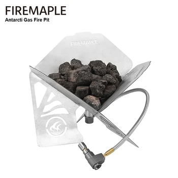 Fire-Maple Antarcti Gas Fire Pit Windproof Outdoor Mini Stainless Steel Portable Foldable Firepit for Camping 3753BTU
