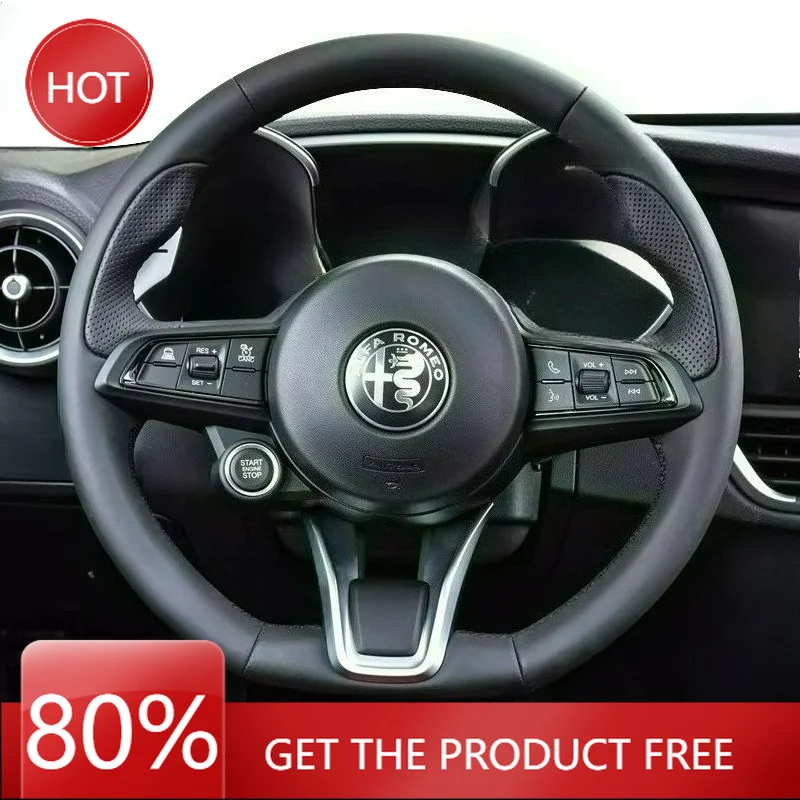 Hub Caps Hand Stitched Renovation Non-slip Wear-resistant Black Leather Car Steering Wheel Cover For Alfa Romeo Stelvio Giulia 2
Hub Caps Hand Stitched Renovation Non-slip Wear-resistant Black Leather Car Steering Wheel Cover For Alfa Romeo Stelvio Giulia 2