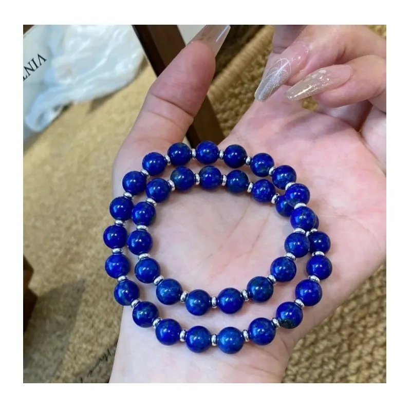Xu I Is Dazzling, Zhao Lusi, Xu Yan, The Same Bracelet Is Popular, Simple Natural Stone, Dark Blue Chalcedony, Long Beaded Brace
Xu I Is Dazzling, Zhao Lusi, Xu Yan, The Same Bracelet Is Popular, Simple Natural Stone, Dark Blue Chalcedony, Long Beaded Brace