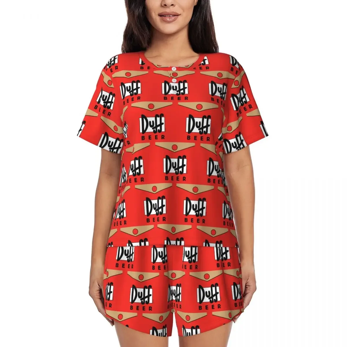 Duff Beer Round Neck Short Sleeves Nightdress for Sleeping Sleepshirts Women Soft Pajama Set Short Pants
Duff Beer Round Neck Short Sleeves Nightdress for Sleeping Sleepshirts Women Soft Pajama Set Short Pants