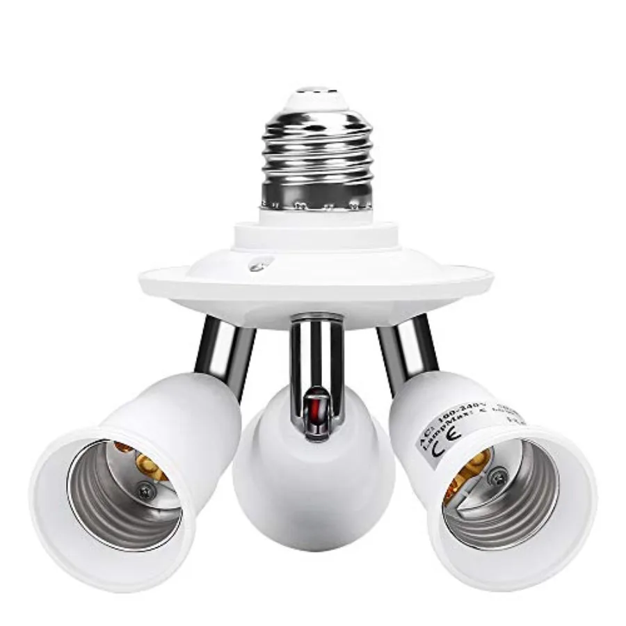 E26 E27 Adjustable Socket Splitter, 3 in 1 Socket White Bulb Base Adapter Lamp Holder, 360 Degree Rotating 180 Degree Bending
E26 E27 Adjustable Socket Splitter, 3 in 1 Socket White Bulb Base Adapter Lamp Holder, 360 Degree Rotating 180 Degree Bending