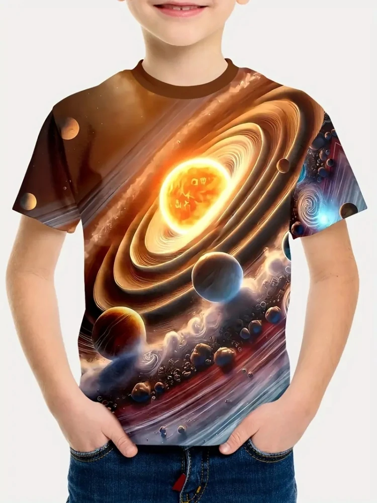 2025 Kids Clothes Boy Breathable Suitable T-Shirt 3D Printing Space Pattern Short Sleeve Boy Summer Fashion Cool Round Neck Top
2025 Kids Clothes Boy Breathable Suitable T-Shirt 3D Printing Space Pattern Short Sleeve Boy Summer Fashion Cool Round Neck Top