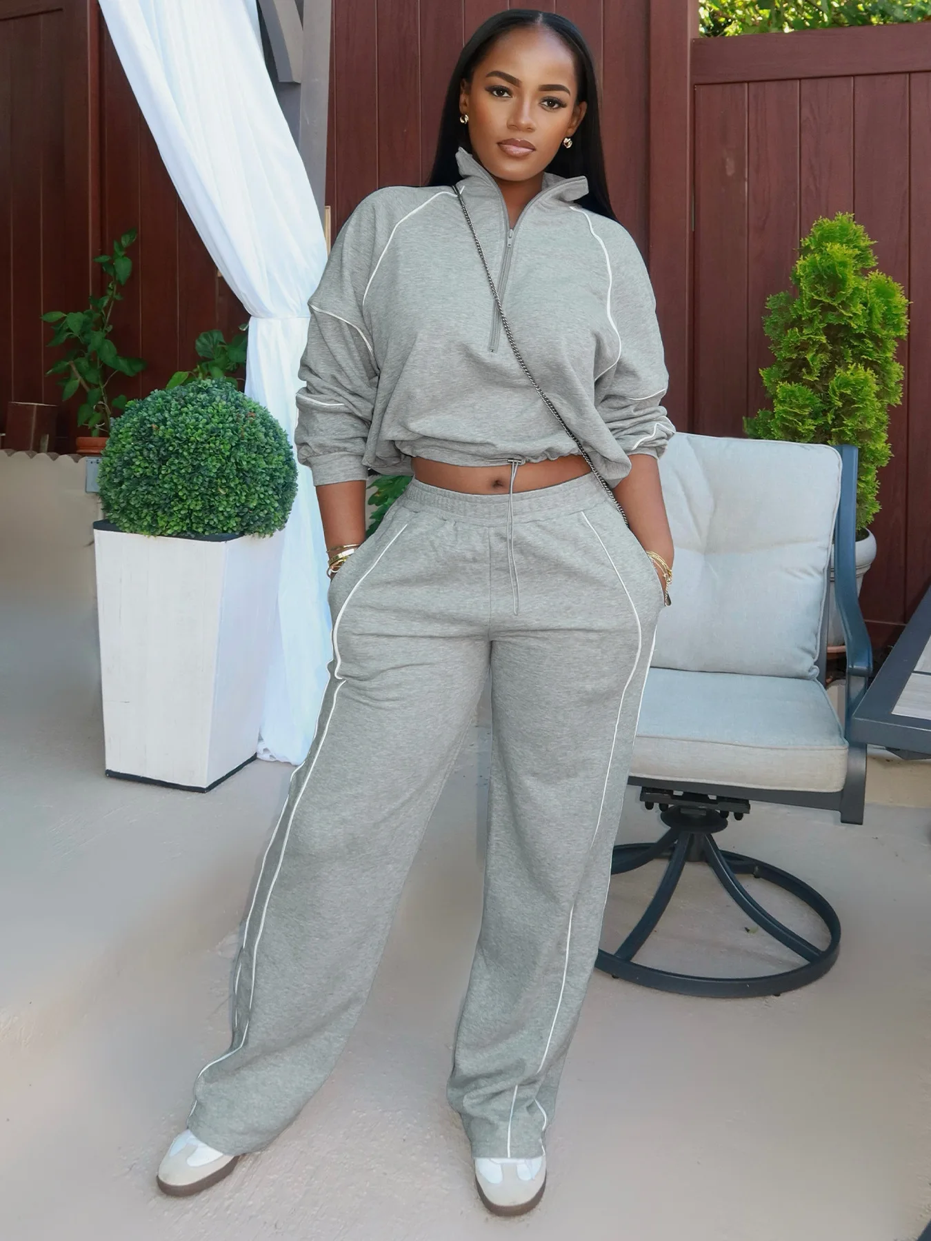 Kliou Casual Sporty 2 Piece Set Woman Zip Stand Collar Full Sleeve Drawstring Pullover+Long Pants Daily Simple Style Tracksuit
Kliou Casual Sporty 2 Piece Set Woman Zip Stand Collar Full Sleeve Drawstring Pullover+Long Pants Daily Simple Style Tracksuit