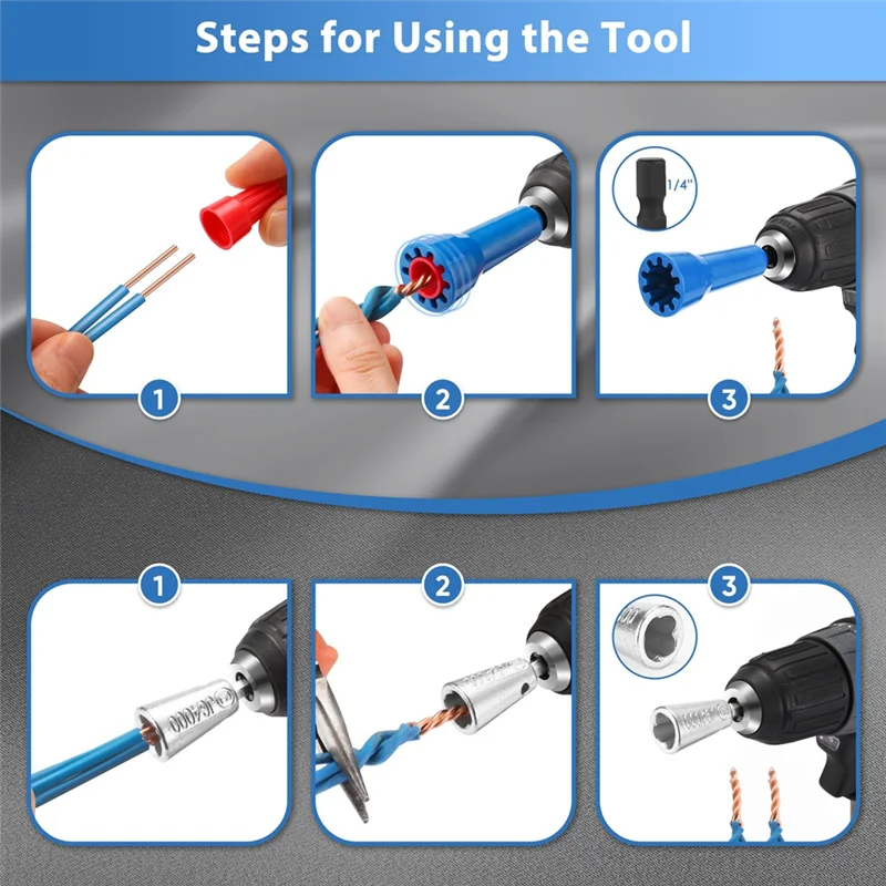 ABKJ-3 Pack Wire Twister Tool For Drill With 1/4Inch Hex Shank,Electrician Tools Wirenut Twister For Drill,Drill Wire Twister
ABKJ-3 Pack Wire Twister Tool For Drill With 1/4Inch Hex Shank,Electrician Tools Wirenut Twister For Drill,Drill Wire Twister