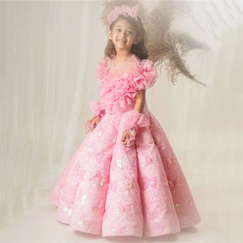 Flower Pleat Luxury Crystals Princess Flower Girl Dress Short Sleeve Floor Length Long Ball First Communion Gown Customized 2024
Flower Pleat Luxury Crystals Princess Flower Girl Dress Short Sleeve Floor Length Long Ball First Communion Gown Customized 2024