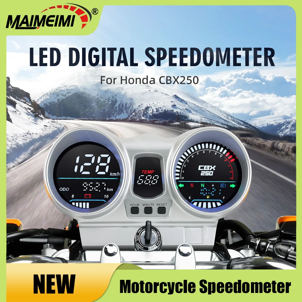 12V Motorcycle Speedometer for Honda CBX250 CBF250 Twister 2001-2008 With Time RPM Fuel Level Voltage 199km/h Digital Meter
12V Motorcycle Speedometer for Honda CBX250 CBF250 Twister 2001-2008 With Time RPM Fuel Level Voltage 199km/h Digital Meter