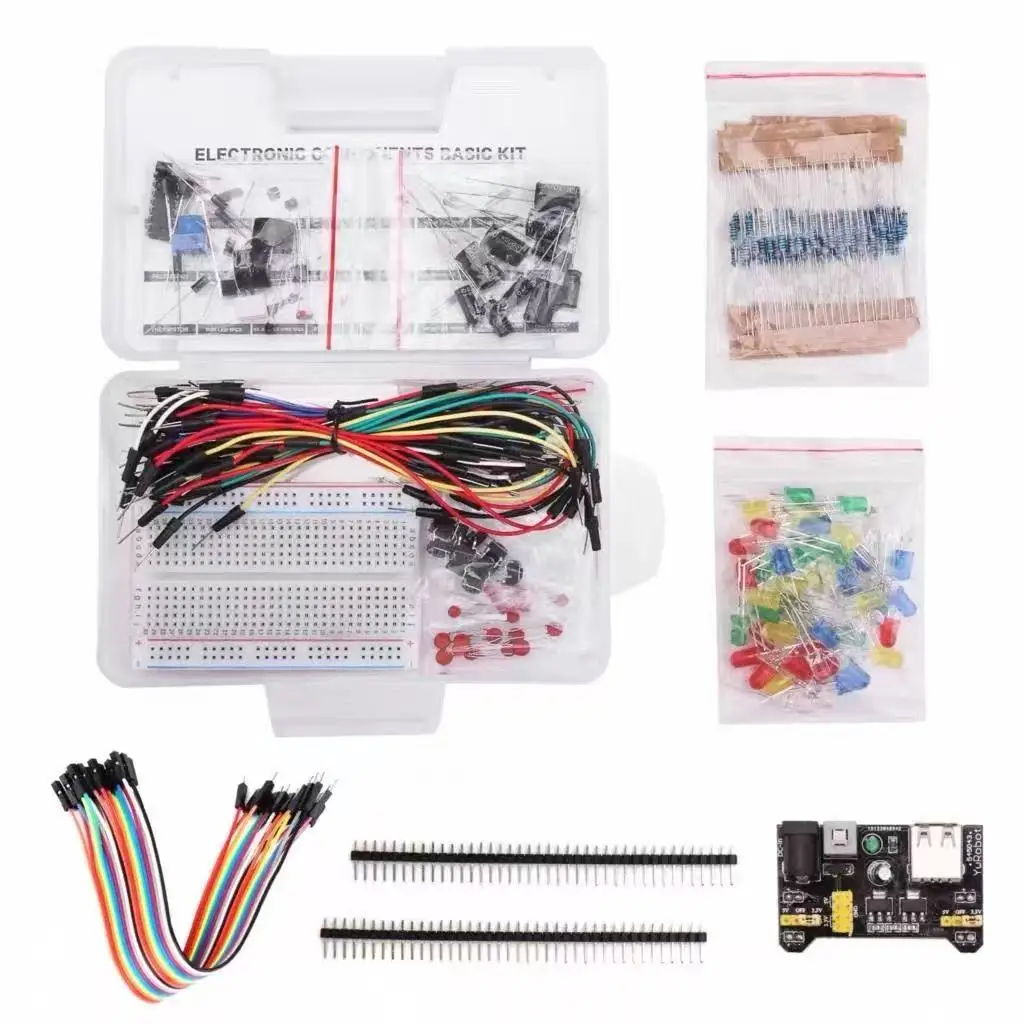 UNO R3 Electronic Components Starter Kit, 400 Tie-Point Breadboard Set with Power Module and Organizer Box
