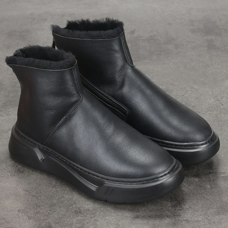 Winter soft leather men's shoes high top shoes plus velvet warm cotton shoes leather snow boots men's sheep fur in one
Winter soft leather men's shoes high top shoes plus velvet warm cotton shoes leather snow boots men's sheep fur in one
