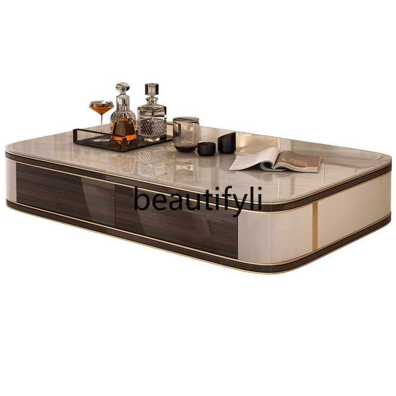 Rock slab coffee table living room household light luxury modern storage tea table new small apartment tea table
Rock slab coffee table living room household light luxury modern storage tea table new small apartment tea table