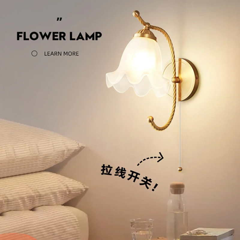 All copper wall lamp bedroom light luxury design sense Internet celebrity creative 2023 new living room with switch wall lamp 】 
All copper wall lamp bedroom light luxury design sense Internet celebrity creative 2023 new living room with switch wall lamp 】