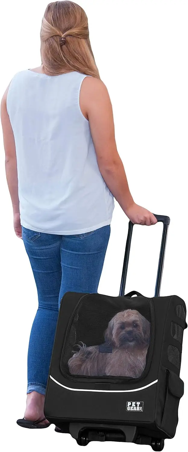 Pet Gear I-GO2 Traveler Roller Backpack for Cats & Dogs, Mesh Ventilation, Tether, Telescoping Handle, Storage Pouch, Onyx
Pet Gear I-GO2 Traveler Roller Backpack for Cats & Dogs, Mesh Ventilation, Tether, Telescoping Handle, Storage Pouch, Onyx