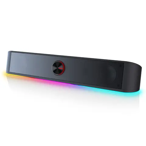Redragon GS560 Adiemus RGB USB Soundbar da tavolo, altoparlante per computer a 2.0 canali con barra di illuminazione dinamica Sincronizzazione/display audio-luce