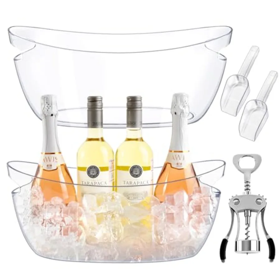 Ice Buckets for Parties 2 Packs, Ice Bucket with ScoopsandMetal Wine Bottle Opener, Clear Acrylic Ice Champagne Buckets Tub for
Ice Buckets for Parties 2 Packs, Ice Bucket with ScoopsandMetal Wine Bottle Opener, Clear Acrylic Ice Champagne Buckets Tub for
