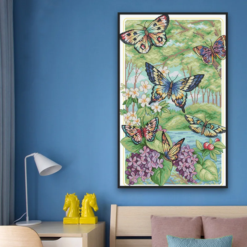 Maydear Cross Stitch Kit,11CT/14CT/16CT/9CT Aida Fabric,DMC Threads Sewing Pattern Embroidery Set-Butterflies fly in the forest
Maydear Cross Stitch Kit,11CT/14CT/16CT/9CT Aida Fabric,DMC Threads Sewing Pattern Embroidery Set-Butterflies fly in the forest