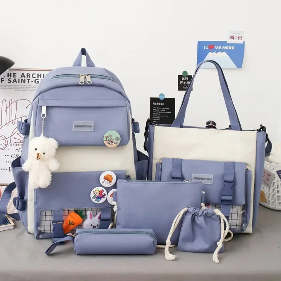 New High School Five-Piece set of Multi-Compartment Fashion Schoolbag Large Capacity Primary School Students Shoulders Schoolbag
New High School Five-Piece set of Multi-Compartment Fashion Schoolbag Large Capacity Primary School Students Shoulders Schoolbag