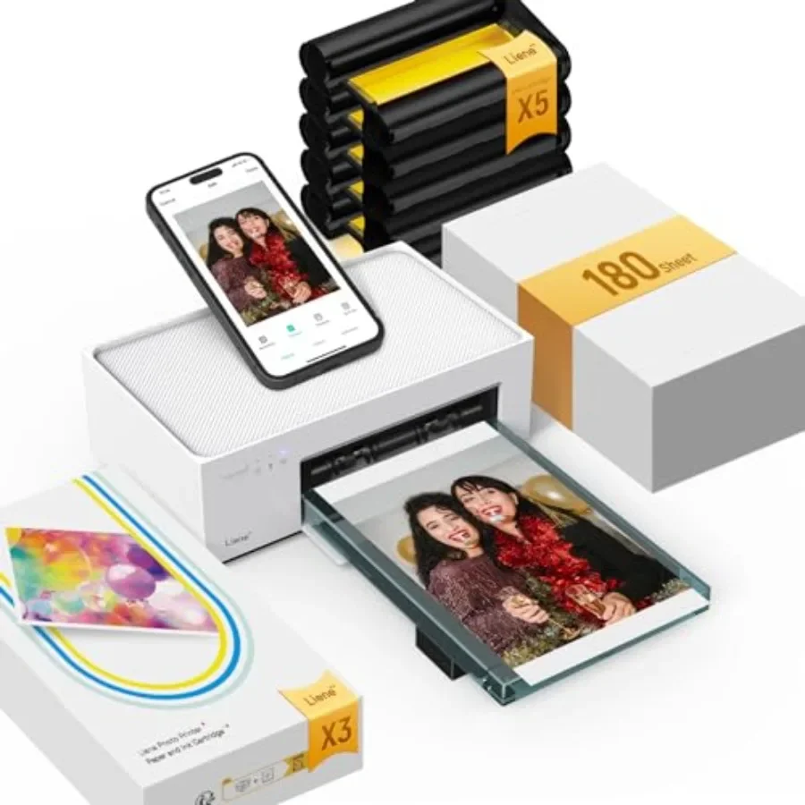 M100 4x6'' Photo Printer Bundle 180 pcs +5 Ink Cartridges,Wi-Fi Picture Printer for iPhone, Android, Smartphone, Computer, Dye-
M100 4x6'' Photo Printer Bundle 180 pcs +5 Ink Cartridges,Wi-Fi Picture Printer for iPhone, Android, Smartphone, Computer, Dye-