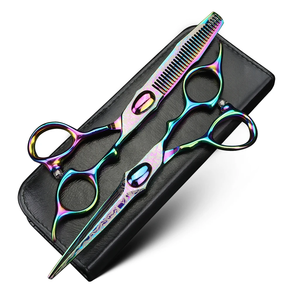 Colorful professional hair scissors, hairdresser cutting scissors and thinning scissors, Japanese 440C steel scissors
Colorful professional hair scissors, hairdresser cutting scissors and thinning scissors, Japanese 440C steel scissors