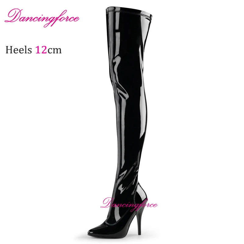 Sexy 12cm Thigh High Long Boots High Heel Fetish Shiny Matte Patent Over-The-knee Boots Women Plus Size Eu46
Sexy 12cm Thigh High Long Boots High Heel Fetish Shiny Matte Patent Over-The-knee Boots Women Plus Size Eu46
