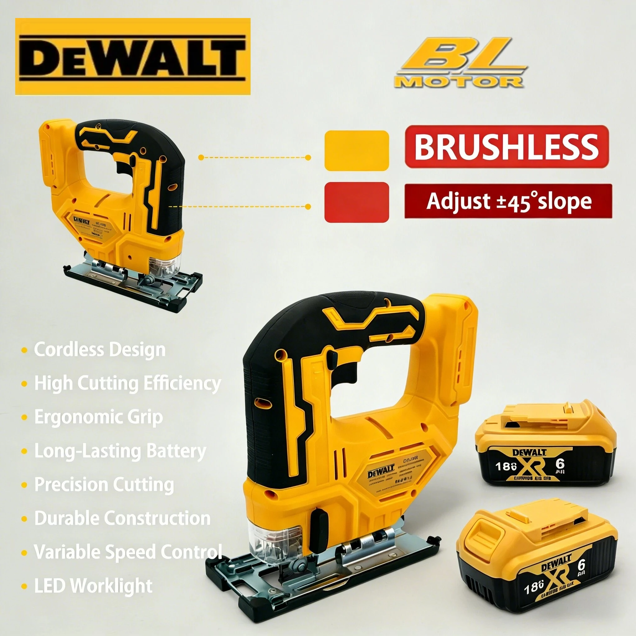 Dewalt 3000RPM Curve Saw Cordless Electric Jig Saw Portable Multifunction Adjustable Woodworking Brushless Motor Power Tool
Dewalt 3000RPM Curve Saw Cordless Electric Jig Saw Portable Multifunction Adjustable Woodworking Brushless Motor Power Tool