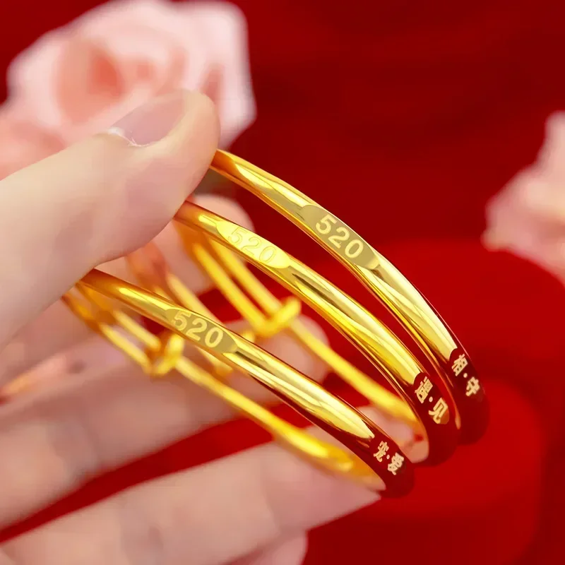 9999 Real Gold 24K520 Bracelet 1314 Stay Together and Meet The Pampering Bracelet, Love Lettering Bracelet, Female
9999 Real Gold 24K520 Bracelet 1314 Stay Together and Meet The Pampering Bracelet, Love Lettering Bracelet, Female