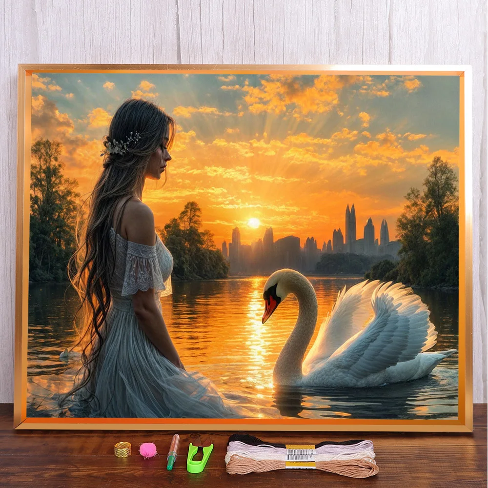 Girl And Swan Pre-Printed 11CT Cross Stitch Set DIY Embroidery DMC Threads Painting Hobby Craft Knitting Mulina Magic Wholesale
Girl And Swan Pre-Printed 11CT Cross Stitch Set DIY Embroidery DMC Threads Painting Hobby Craft Knitting Mulina Magic Wholesale
