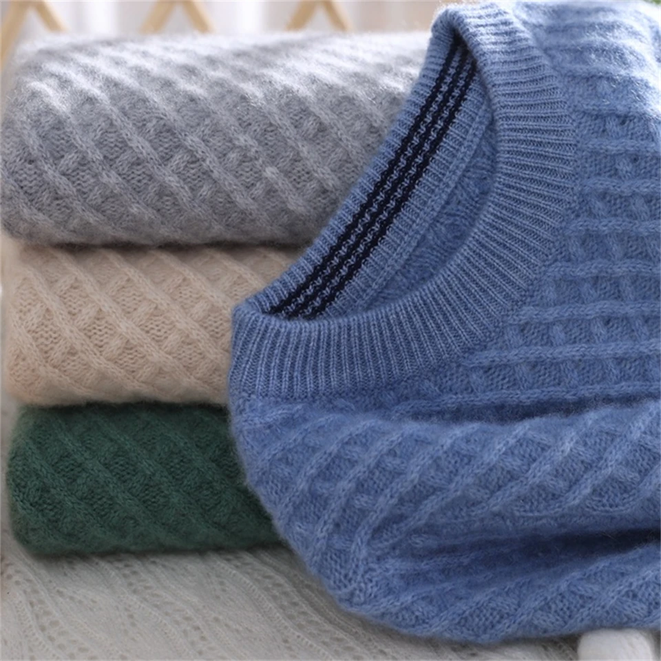 Childrens 100% cashmere knitted sweater Boys winter warm sweater Girl round neck pullover striped casual sweater Childrens tops
Childrens 100% cashmere knitted sweater Boys winter warm sweater Girl round neck pullover striped casual sweater Childrens tops