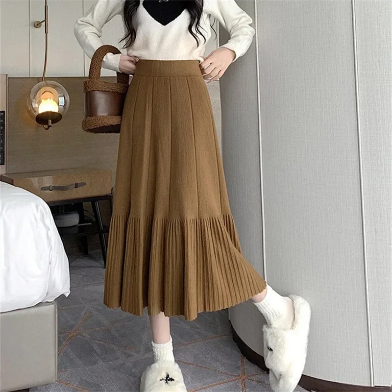 Korean Style Solid Color High-waisted Knit Skirt for Women Casual Slimming Big Skirt A- Line Umbrella Autumn/winter New Arrival
Korean Style Solid Color High-waisted Knit Skirt for Women Casual Slimming Big Skirt A- Line Umbrella Autumn/winter New Arrival