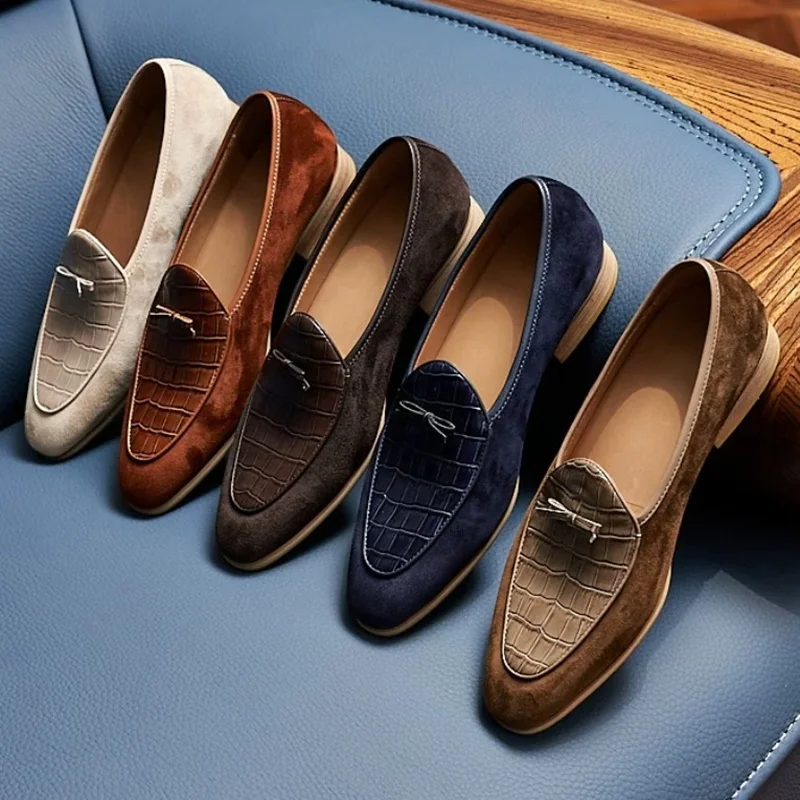 Men's Casual Leather Shoes Bowtie Bean Shoes Genuine Leather Retro Men Loafers Slip-on Gentlemen Cowhide Suede Dress Shoes
Men's Casual Leather Shoes Bowtie Bean Shoes Genuine Leather Retro Men Loafers Slip-on Gentlemen Cowhide Suede Dress Shoes
