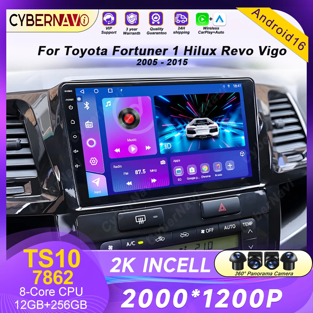 Android 16 Carplay Auto For Toyota Fortuner Hilux MT 2007 2008 2012 2014 2015 Multimedia Car Radio Player DSP video WIFI+4G QLED
Android 16 Carplay Auto For Toyota Fortuner Hilux MT 2007 2008 2012 2014 2015 Multimedia Car Radio Player DSP video WIFI+4G QLED