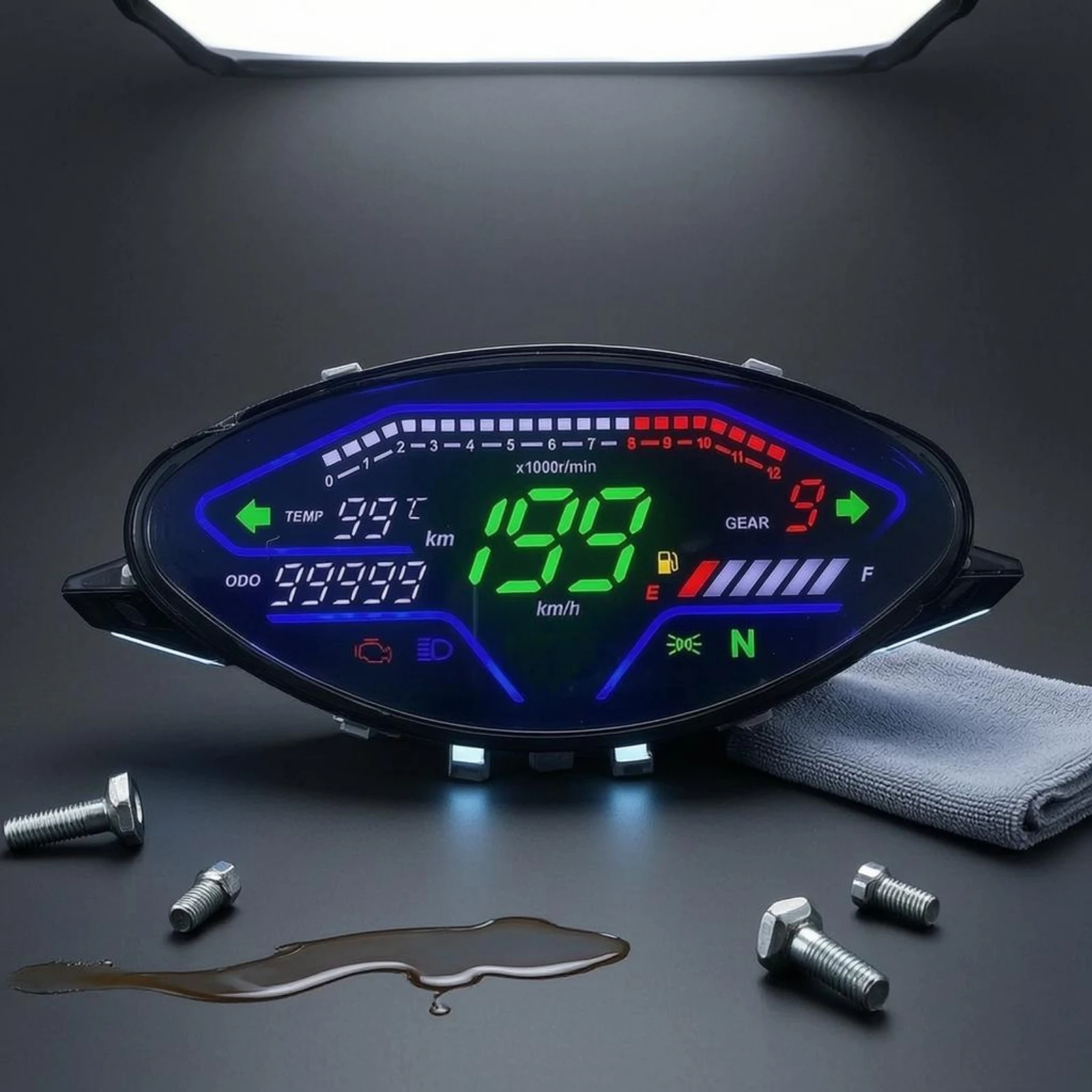 Motorcycle Instrument Cluster Black Housing Motorcycle Dashboard Display LCD Speedometer Meter Wired Connector Vehicle Accessory
Motorcycle Instrument Cluster Black Housing Motorcycle Dashboard Display LCD Speedometer Meter Wired Connector Vehicle Accessory