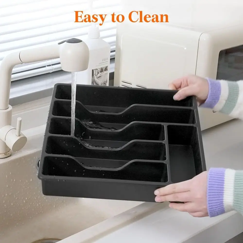 Plastic Kitchen Cutlery Storage Box With Lid Tableware Organizer Kitchen Flatware Utensil Holder Fork Spoon 6 Grids 
Plastic Kitchen Cutlery Storage Box With Lid Tableware Organizer Kitchen Flatware Utensil Holder Fork Spoon 6 Grids
