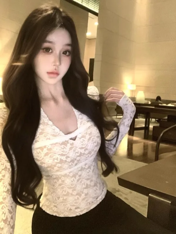 Pure Desire Sexy Long Sleeve Lace Crop Top Women's Spring Autumn Tight Fit Unique Hollow out Base Shirt Korean Style Knitted
Pure Desire Sexy Long Sleeve Lace Crop Top Women's Spring Autumn Tight Fit Unique Hollow out Base Shirt Korean Style Knitted