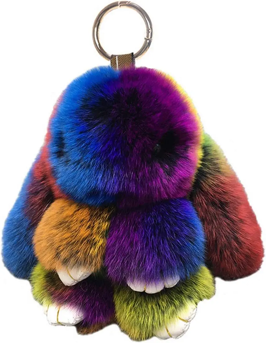 Cute Bunny Keychain with Rabbit Fur, Car and Handbag Keyring Accessory
Cute Bunny Keychain with Rabbit Fur, Car and Handbag Keyring Accessory