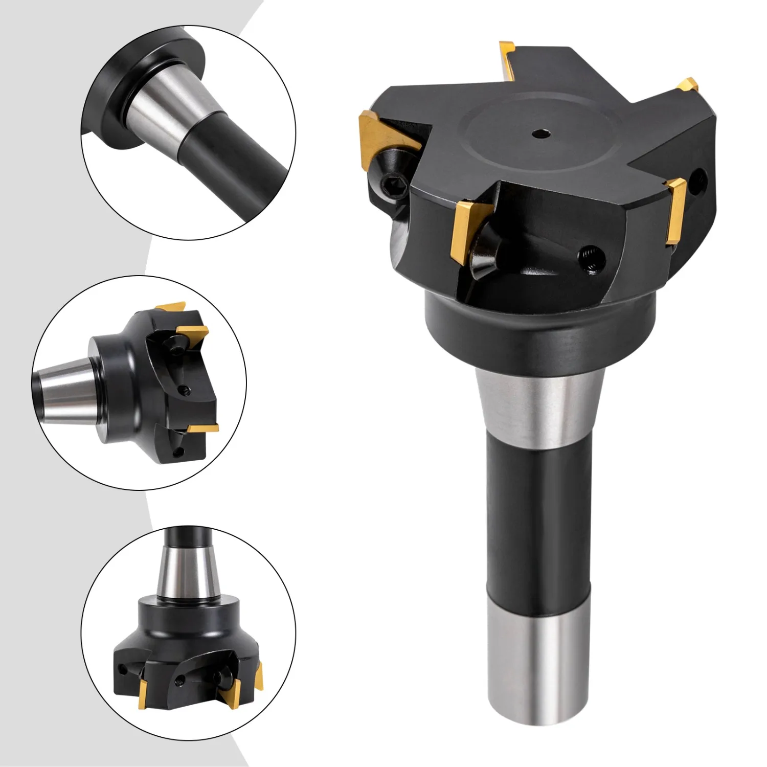 90 Degree Indexable End Mill 3inch Cutting Depth R8 Shank End Mill 5 Flutes+Allen Key
90 Degree Indexable End Mill 3inch Cutting Depth R8 Shank End Mill 5 Flutes+Allen Key