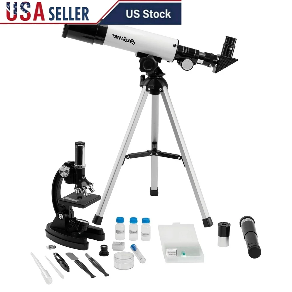 Beginner Telescope Microscope Science Set 2-in-1 STEM Toy Kids Ages 8 Educational Discovery Exploration Science Kit
Beginner Telescope Microscope Science Set 2-in-1 STEM Toy Kids Ages 8 Educational Discovery Exploration Science Kit