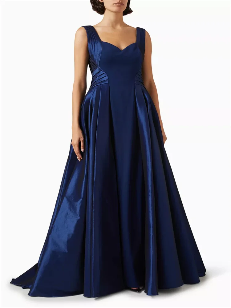 New Product Sweetheart Neckline A-Line Satin Evening Dress Elegant Open Back Zipper Floor Length Sweep Train Gown for Women 2024
New Product Sweetheart Neckline A-Line Satin Evening Dress Elegant Open Back Zipper Floor Length Sweep Train Gown for Women 2024